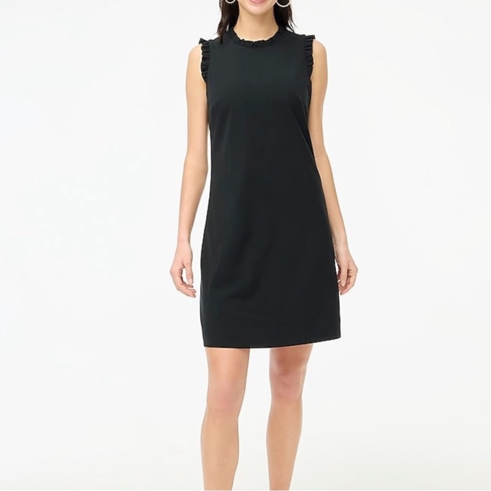NWT J. Crew Ruffle Neck Suiting Dress, Sleeveless